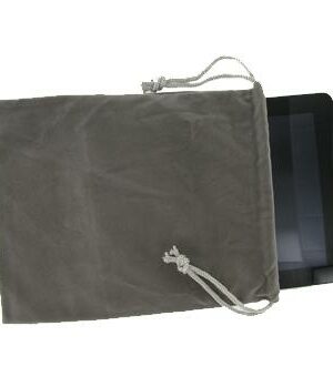 sacoche de protection velour gris pour accessoire usb et tablette tactile android ipad
