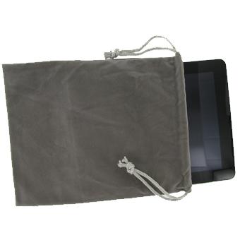 sacoche de protection velour gris pour accessoire usb et tablette tactile android ipad