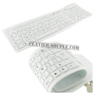 clavier slim silicone blanc