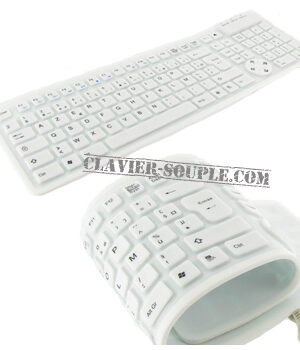clavier slim silicone blanc