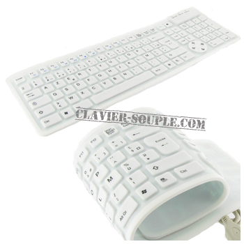 clavier slim silicone blanc