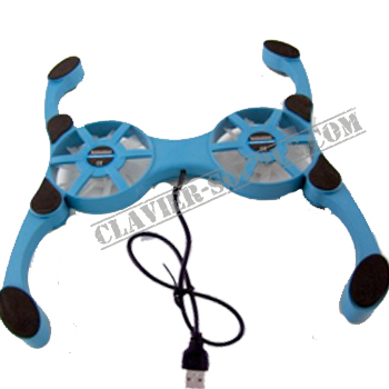 support pliable pc portable avec ventilateur refroidisseur _refroidisseur-bleu